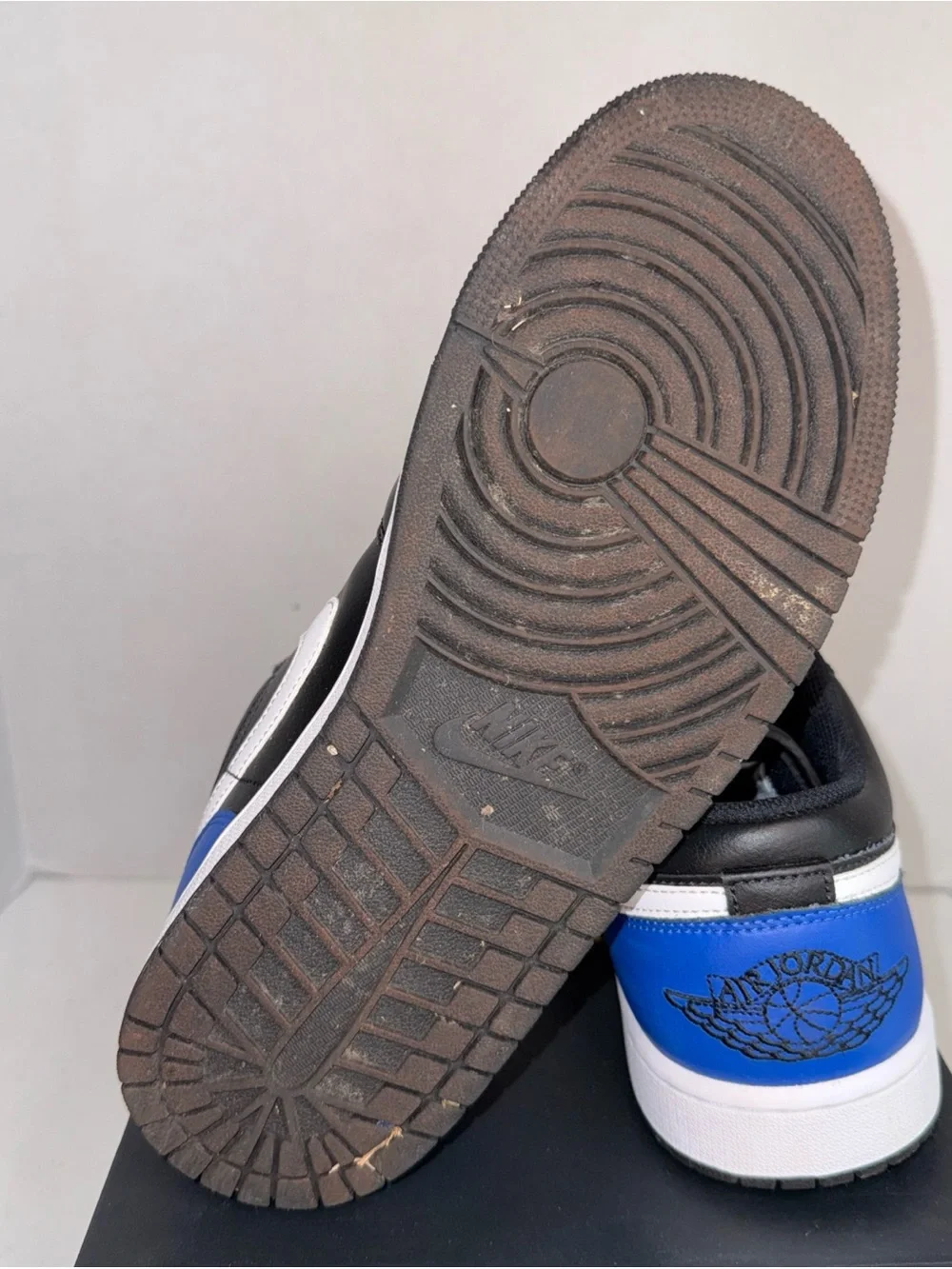 Jordan Men’s Low-Top Sneakers - Black / Blue / White 9.5